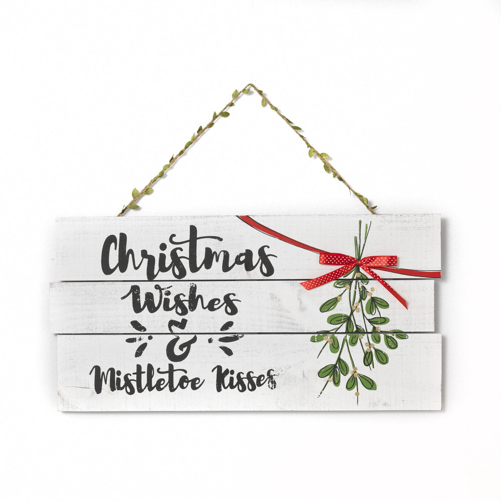 23.6"  Wd Christmas Wishes Sign