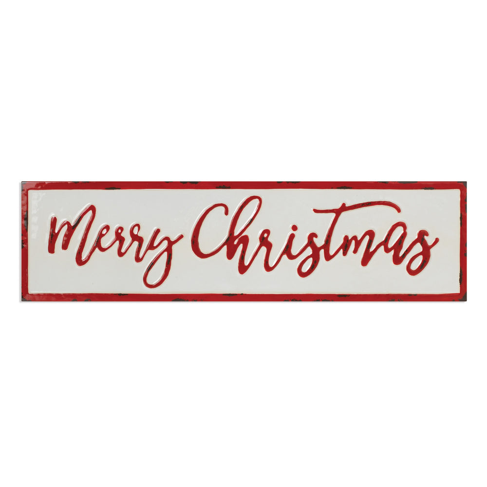 26"  RdWh "Merry Christmas" Wall Sign