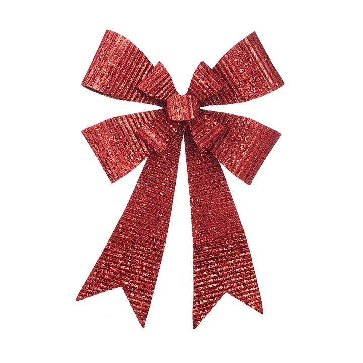 21.5" Red Glitter Bow
