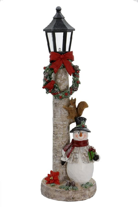 15.5" " birch snowman lampost