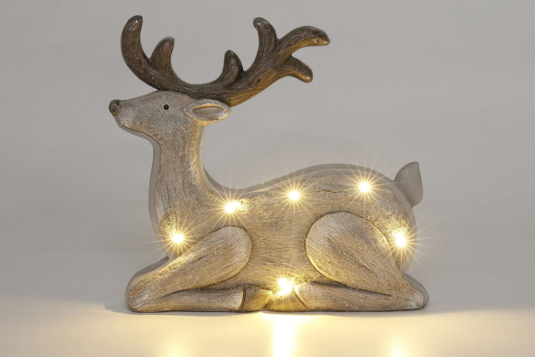 13.5x15.5" LED Silver Deer