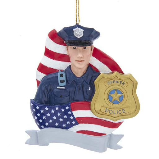 4.2" Policeman With Flag & Badge