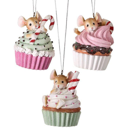 3" Cupcake With Mouse Ornaments