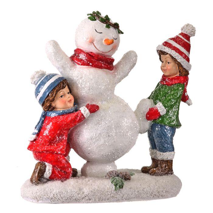 7" Kids Dancing With Snowman