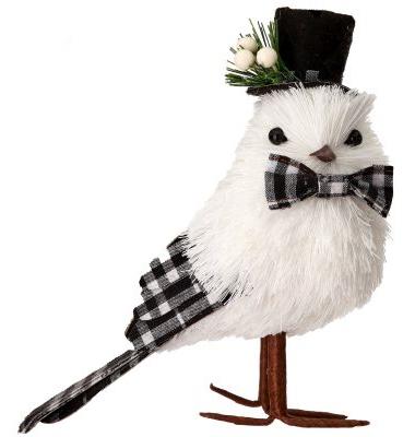 7" Bird With Hat Ornament