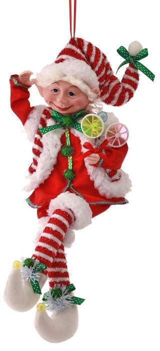 17" Candy Elf Ornament (White Shirt)