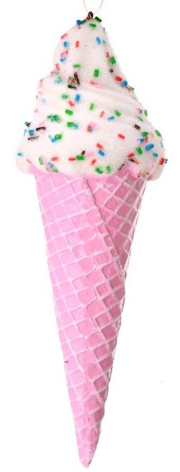 7" Pink Icecream Cone Ornament