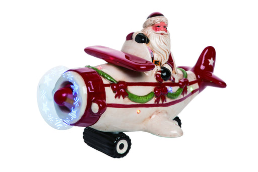 11.5"Musical Santa Plane